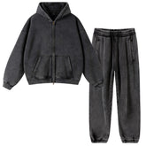 350GSM Washed Black Tracksuit